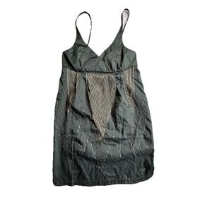 Olive Green‎ Metallic Esley Mini Dress Pockets Small Y2K Whimsigoth Fairy Urban